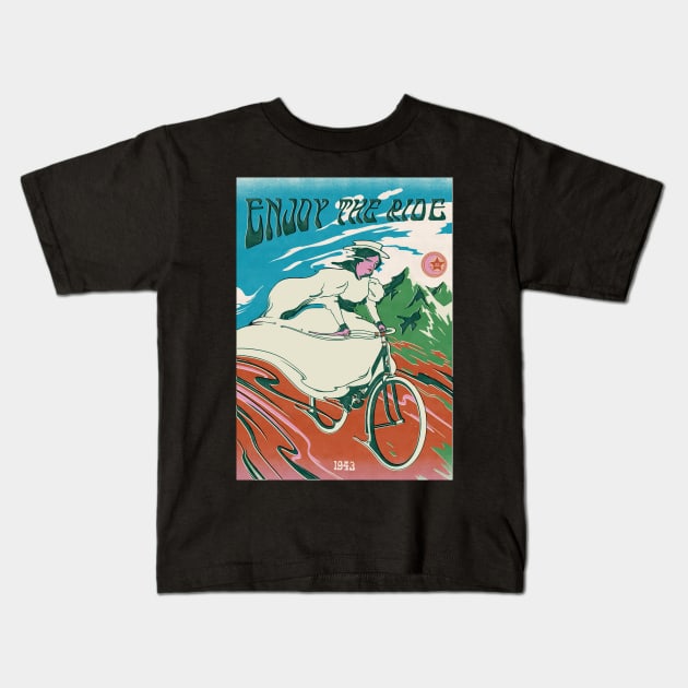 Enjoy the ride Kids T-Shirt by mathiole